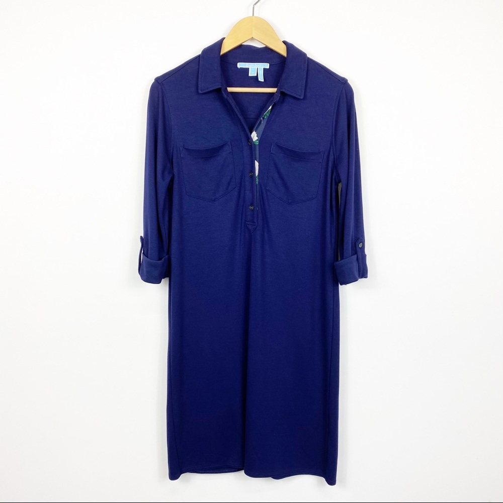 Draper James Navy Popover Shirt Dress Size Small